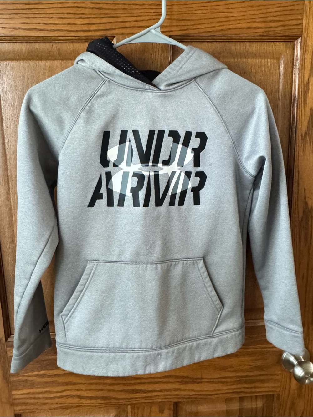 Under Armour Kids Light Gray Hoodie with Black Logo
